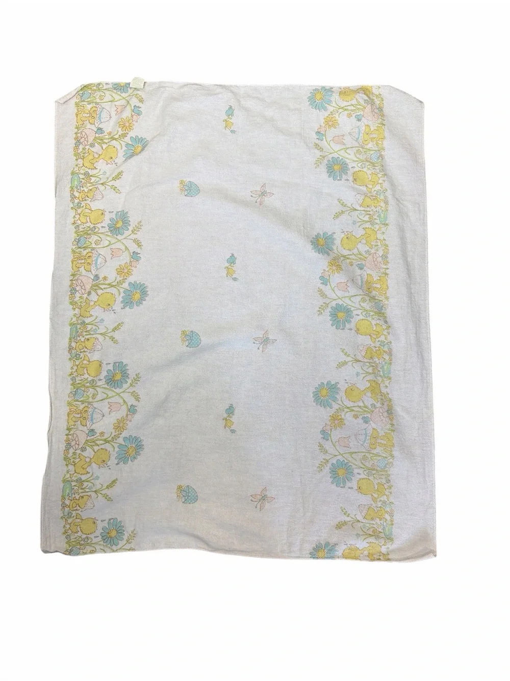 Vintage Babycare Receiving Blanket 30x40 Pastel Animals Floral Nursery